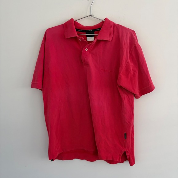 Porsche Design Mens Red Short Sleeve Pique Polo Shirt